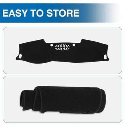KUST Black Dash Cover for Kia Seltos 2021 2022 2023 (LX, S, S Turbo, EX, SX Turbo) Polyester Dashboard Cover Non-Slip Interior Accessories for Seltos Black (NOT fits for Seltos 2024 2025) - size: Seltos 21-23(black)