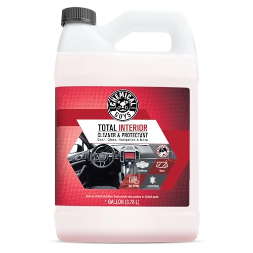 Chemical Guys Total Interior Cleaner & Protectant 128 oz Black Cherry Scent All-in-One Interior Cleaner for Leather, Vinyl, Plastic, Glass, Carpet & More Residue-Free Finish - size: 128 Fl Oz (Pack of 1), style: Black Cherry