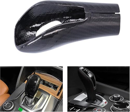 Gear Shifter Knob,Shift Knobs,Car Gear Shift Knob Head Cover Sticker Trim, Carbon Fiber Car Shifter Cover Gear Shifting Lever Knob Cover for Giulia Stelvio 2020‑2021