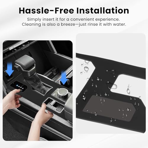 Autorder Central Control Gear Shift Panel Trim Cover for 2022 2023 2024 2025 2026 Toyota Tundra/Sequoia Accessories,Silicone Dashboard Gear Shift Cover Panel for Scratch & Dust Resistant - Black - size: 2022-2026 Toyota Tundra/Sequoia
