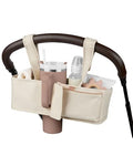 Skip Hop Ultimate Stroller Organizer Universal Fit with Adjustable Straps, Magnetic Flaps and Convertible Design that fits 40 oz. Tumblers, Oat - color: Oat