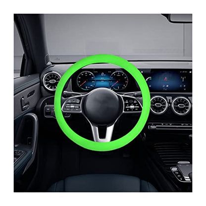 Car Silicone Steering Wheel Cover, Soft Anti-Slip Auto Steering Wheel Protector Fit 14 Inch, Universal Vehicle Interior Accessories for Cars, SUVs, Trucks, and Vans (Green) - style: Green