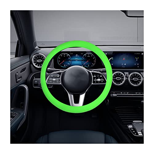Car Silicone Steering Wheel Cover, Soft Anti-Slip Auto Steering Wheel Protector Fit 14 Inch, Universal Vehicle Interior Accessories for Cars, SUVs, Trucks, and Vans (Green) - style: Green