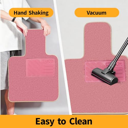 EKR All-Weather Universal Fit Car Floor Mats, 0.5 inch Thick Car Carpet Mats, Anti-Slip Automotive Mat with Driver Heel Pad Fit for SUV, Vans,Sedans, Trucks (Pink,4pcs Blown Full Set) - color: Pink