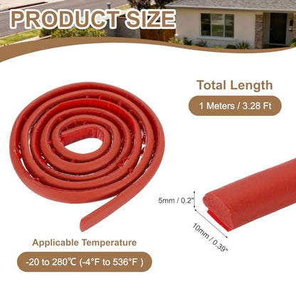 uxcell 3.28 ft Foam Backer Rod, 0.39" x 0.2" D-Shaped Solid Joint Filler, Foam Seal Strip for Caulk Saver, Rope Caulk Cement Crack Filler, Red - size: 3.28 ft x 0.39" x 0.2"