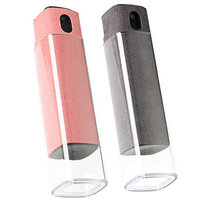 2 Pcs Screen Cleaner Kit, 3-in-1 Touchscreen Mist Cleaner Spray Bottle Tool & Microfiber Cloth for Phone/Laptop/Tablet/TV/Monitor/Car Screens(Pink+Grey) - color: 2 Pcs-Pink+Grey