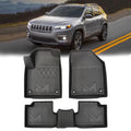TPE Automotive Floor Mats Custom for 2016-2023 Jeep Cherokee (Not for Grand Cherokee), All Weather Cover Protection Waterproof Black Floor Liner Front & Rear Row Full Set Car Mats, 3PCS - size: 3PCS (2Row), style: For 2016-2023 | Jeep Cherokee(Not for Gra