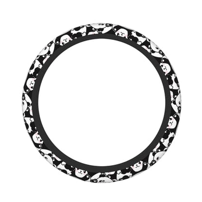 Cute Panda Car Steering Wheel Cover,Non-Slip Elastic Neoprene-Sweat Car Accessories,Universal 15 Inch Fit Auto, Vans Trucks,Suvs, Truck - color: Panda