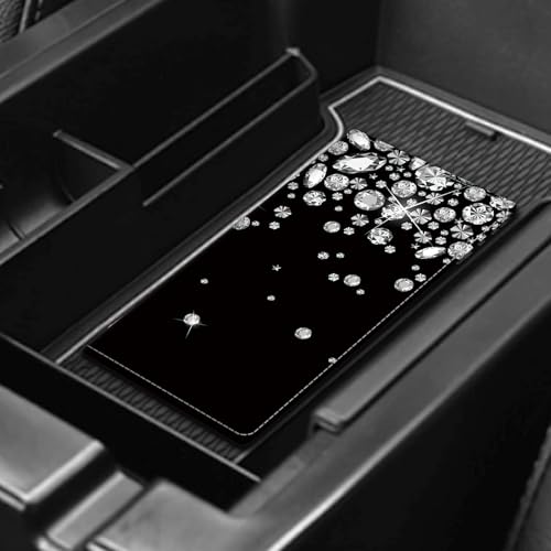 Leather Car Registration and Insurance Card Holder, Cute Car Accessories Vehicle Glove Box Car Organizer for Documents, Cards, License Luxury Diamond Pattern - color: Luxury Diamond Pattern