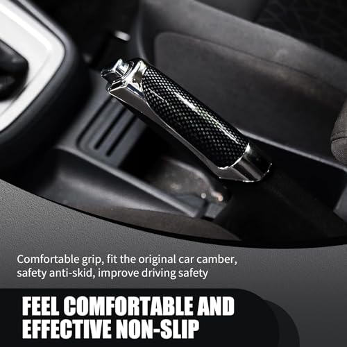 Pack-1 Car Handbrake Cover, Anti-scratch ABS Decorative Protective Case, Automobile Interior Supplies, Universal for Most Cars, SUVs and Vans (Carbon Fiber Black), LEESST301CB-1PC