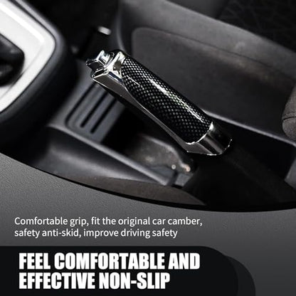 Pack-1 Car Handbrake Cover, Anti-scratch ABS Decorative Protective Case, Automobile Interior Supplies, Universal for Most Cars, SUVs and Vans (Carbon Fiber Black), LEESST301CB-1PC