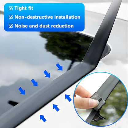 13.12FT Car Weather Stripping, 14mm 19mm Rubber T Shape Soundproof Adhesive Vehicle Front & Rear Windshield Seal Strip, Auto Sealing Weatherstrip Trim, Universal for SUV Sedan Truck