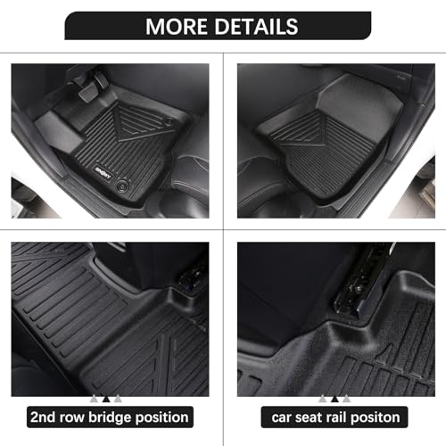GINOWY- Floor Mats & Cargo Liner for Kia Seltos 2020-2023, TPE All Weather Protection Seltos Car Mats, Custom Floor Liners Non-Slip Trunk Mat, Waterproof Accessories Black - style: 30) for KIA Seltos 2020-2023 Full Set