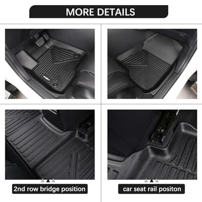 GINOWY- Floor Mats & Cargo Liner for Kia Seltos 2020-2023, TPE All Weather Protection Seltos Car Mats, Custom Floor Liners Non-Slip Trunk Mat, Waterproof Accessories Black - style: 30) for KIA Seltos 2020-2023 Full Set