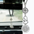 Rislobx Sister Gift, Car Charm Decor Hanging, A Sister is God’s Way of Making Sure We Never Walk Alone - color: Heart