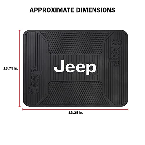 Plasticolor 001222R01 Jeep Elite Style Rear Seat Floor Utility Mat for Car Truck or SUV, 16.75" L X 13.75" W , Black