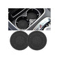 Car Cup Holder Coaster, 2PCS 2.75" Non-Slip Insert Insulated Vehicle Water Bottle Holder Pad, Waterproof Dustproof Embedded Automotive Console Drink Cup Mat, Universal Fit (Black) - color: Black