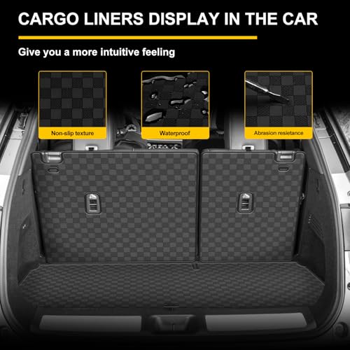 Cargo Liner & Backrest Mat Compatible with 2022-2026 Infiniti QX60 - All Weather Protection PU Leather Trunk Mat - color: Infiniti QX60 Cargo Backrest Mat-A
