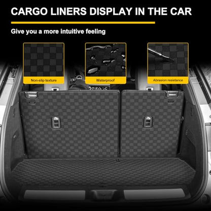 Cargo Liner & Backrest Mat Compatible with 2022-2026 Infiniti QX60 - All Weather Protection PU Leather Trunk Mat - color: Infiniti QX60 Cargo Backrest Mat-A