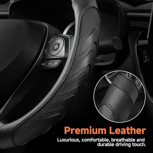 West Llama Customized Auto Car Steering Wheel Cover for Dodge RAM 1500 2500 3500, 15.5-16 inch(Black-Large Size) - color: D-Black