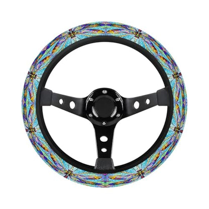 GENANY Dragonfly Steering Wheel Cover, Non Slip Polyester Car Wheel Protector for Car SUV Truck, Universal 15 Inch - color: Dragonfly