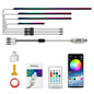 Ambient Lighting Car Led Lights Interior with APP, USB Powered Acrylic Neon Flexible Strip Fiber Optic LED Ambient Lighting kit,4 in 1 Car Center Console Dashboard RGB Sound Active Music Lights Sync - size: 4 in 1(43.3inch*1+29.5inch*2+13.8inch*1)
