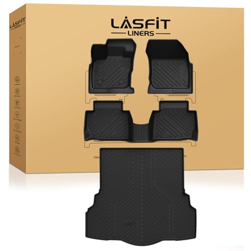 LASFIT Floor Mats and Cargo Mats for Ford Fusion 2017-2020 (Only Fit Gasoline), All Weather Custom Fit TPE Floor Liners for Fusion 2020 2019 2018 2017 Front & Rear Full Set Car Mats, Black - size: 2017-2020| For Ford Fusion |1st & 2nd Row & Cargo