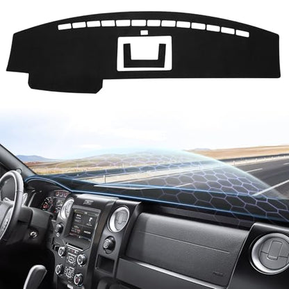 Sunsdrew Dash Cover for 2009-2014 Ford F150 Dashboard Cover Mat for F-150 Suede Dash Mat Accessories Sun Shade Nonslip Mesh Protector No Glare(with Light Sensor) - size: 09-14 F-150Dash Cover