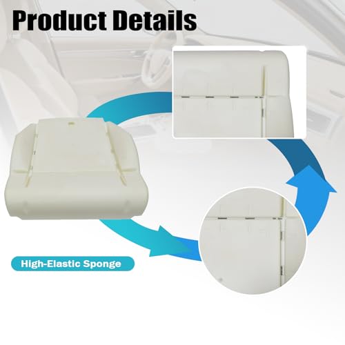 Mythoria Front Driver Side Bottom Replacement Foam Seat Cushion Compatible with Jeep Wrangler Sahara, Rubicon, Sport, X-Sport, X-S, Islander, Mountain 2007 2008 2009 2010 2011 2012