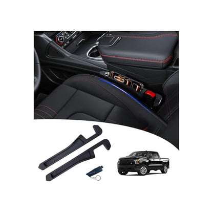 Half-Sized Seat Gap Filler Compatible with Chevy Silverado 1500 2500HD| Zero Obstruction to Lower Center Console Storage | Anti-Drop Organizer | Free Window Breaker Interior Accessories