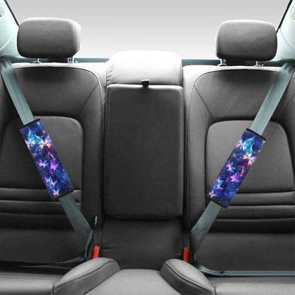 Dreaweet Galaxy Butterfly Seatbelt Covers for Women Soft Comfortable Car Seat Belt Cover Pad 2 Pcs Neoprene Seatbelt Cushion Universal Car Seat Shoulder Pads for Seat Belts - color: Galaxy Butterfly