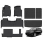 GINOWY- Floor Mats & Cargo Liner for Chevy Tahoe 2021-2025 2026 & GMC Yukon 8 Seat Bench Seat, TPE All Weather Car Mats for Chevrolet Tahoe Non-Slip Trunk Mat Waterproof Accessories Floor Liners Black - style: 5) for Chevy Tahoe 2021-2026 Full Set with ba