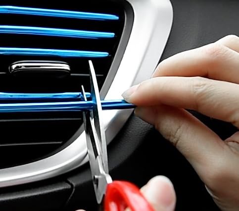 20PCS Car Vent Trim Strips, Red & Blue Chrome PVC | Air Vent Outlet Cover Decor, Universal AC Vent Decoration, DIY Accessories, Easy Install