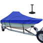 iCOVER Center Console Boat Cover, 600D Heavy Duty Marine Grade Waterproof Tear Resistant Boat Covers, Fits Boats 17'-19' Long Beam Width up to 102", Trailerable Boat Cover with Support Pole, Blue - color: Blue, size: 17ft-19ft long and beam width up to 10