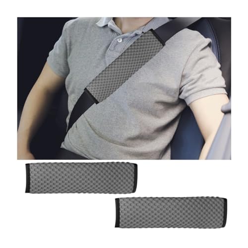 2Pcs Car Seat Belt Covers, Mesh Universal Seatbelt Shoulder Strap Protector, Breathable Auto Seat Belt Pads Cover, Harness Cushion for Comfortable Driving, Automotive Accessories (Gray) - color: Gray