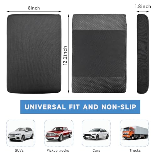 Car Center Console Pad, 12.2''×8.1''×1.8'' Memory Foam Auto Armrest Support Cushion, Vehicle Arm Rest Seat Box Cover Protector, Universal Interior Decor Car Accessories