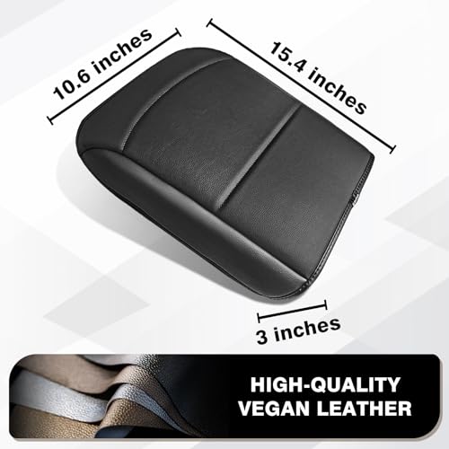 Center Console Armrest Cover Fit for Ford F150 2021-2025 2026 Accessories, Comfort Armrest Pad Console Lid Cushion Vegan Leather Regular Thick(Bucket Seat ONLY) - size: 2) 21-25 |F150| Bucket Seat, Regular