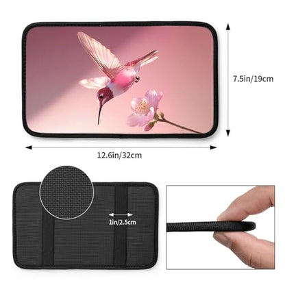 Universal Car Center Console Cushion Pad, Pink Hummingbird Soft Waterproof Car Center Console Cover Auto Armrest Seat Box Cover Protector for Most Vehicle SUV Truck Car - color: Pink Hummingbird