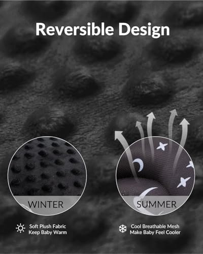 Generic Infant Car Seat Insert Compatible with Mamaroo Swing & Graco Swing and Infant Car Seat, Newborn Insert Baby Head Body Support, Reversible Design, Breathable Soft Fabric, 1Pcs - Dot, Black - color: Dot, Black