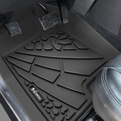 KARPAL Floor Mats for 2007-2013 Chevy Silverado & GMC Sierra 1500 Crew Cab / 2007-2014 2500/3500 HD(Footwell Coverage), All-Weather TPE Custom Fit Floor Liners Car Accessories - style: 2007-2013 | For Chevy Silverado Crew Cab| 1st & 2nd Row