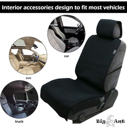 Big Ant Neoprene Waterproof Car Seat Cover, Sweatproof Auto Front Seat Protector for Post-Workout Gym, Running, Beach & Pets, Universal Non-Slip Fit for SUV/Truck, Won't Stick to Skin (Black, 1 PC)