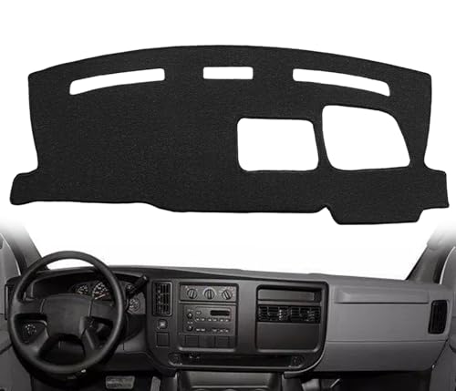 Dash Cover Mat Custom Fit for Chevy Chevrolet Express/GMC Savana Van Dashboard Pad Cap Carpet Protector K201 (Black) - color: Black