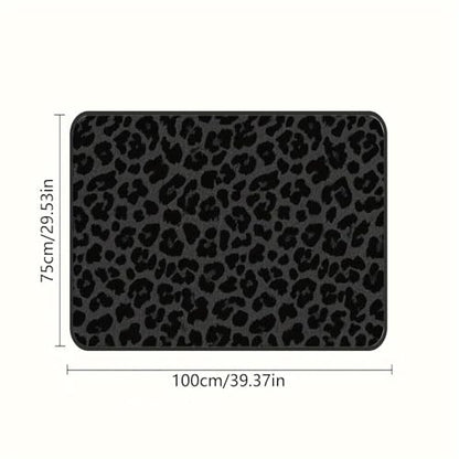 Universal Car Trunk Mat 29" x 39", Black Fashion Leopard All Weather Trunk Protection Cargo Liner, Durable Cargo Mat Rear Trunk Liner, Stylish Vehicle Interior Accessories Suitable for Most Car Models