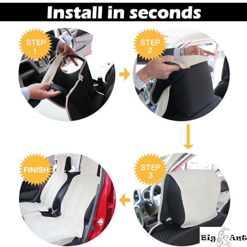 Big Ant Neoprene Waterproof Car Seat Cover, Sweatproof Auto Front Seat Protector for Post-Workout Gym, Running, Beach & Pets, Universal Non-Slip Fit for SUV/Truck, Won't Stick to Skin (Black, 1 PC)