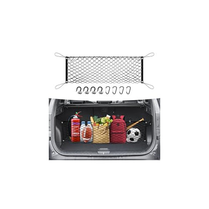 Canvcle Trunk Cargo Net for 2022-2025 2026 Hyundai Tucson Accessories Envelope Style Mesh Trunk Net Organizer and Storage Stretchable Adjustable Elastic Nylon Rear Cargo Netting with Hooks - style: for Hyundai Tucson