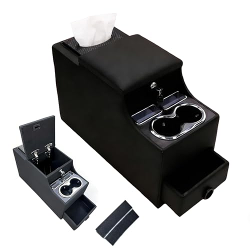 Truck Center Console Organizer Between Seat for Minivans, SUVs, Middle Van Bench Organizer for Floor Console Organizer Storage Box with 24cm Wide Locking Design with Clamshell Type Design - size: 24 Locking Design Tissue Box