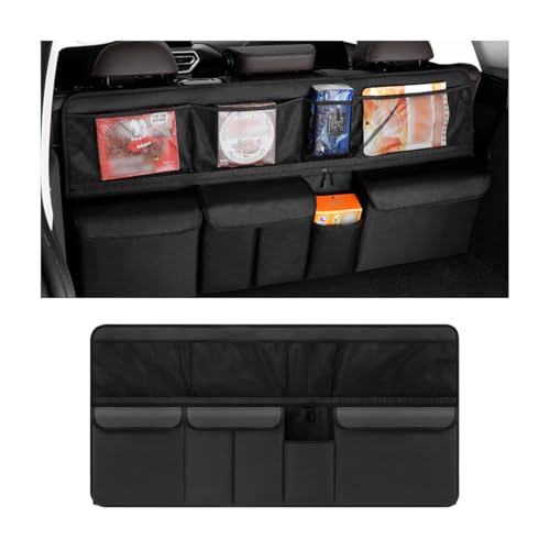Car Trunk Organizer, Large Capacity Vehicle Backseat Hanging Storage Bag with 9 Pocekt, Space Saving Auto Seat Back Cargo Organizing Accessories, Universal for SUV, Truck, Van (Black) - color: Black, size: Style C
