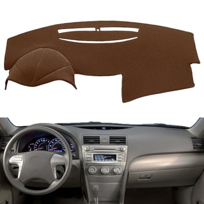 Dash Cover Mat Pad Custom Fit for Toyota Camry 2007 2008 2009 2010 2011 Dashboard Cover Carpet Cap Protector (Dark Brown) Y27 - color: 07-11 Brown