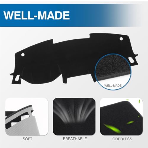 KUST Black Dash Cover for Nissan Sentra (S, SV, SR) 2020-2024 2025 2026 Non-Slip Dashboard Cover Polyester Interior for Nissan Sentra Accessories Sunshade No Glare - size: For Sentra 20-26