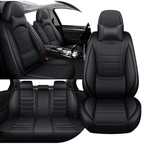 Car Seat Cover Full Set for Mercedes Benz GLA 250 Seat Covers 2017-2025, Nappa Leather Waterproof Seat Covers For Cars, Airbag Compatible, Universal Automotive Seat Covers(Luxury Full Set/Black) - color: Black, size: Full Set Luxury